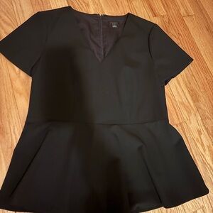Ann Taylor Factory Black Peplum Blouse